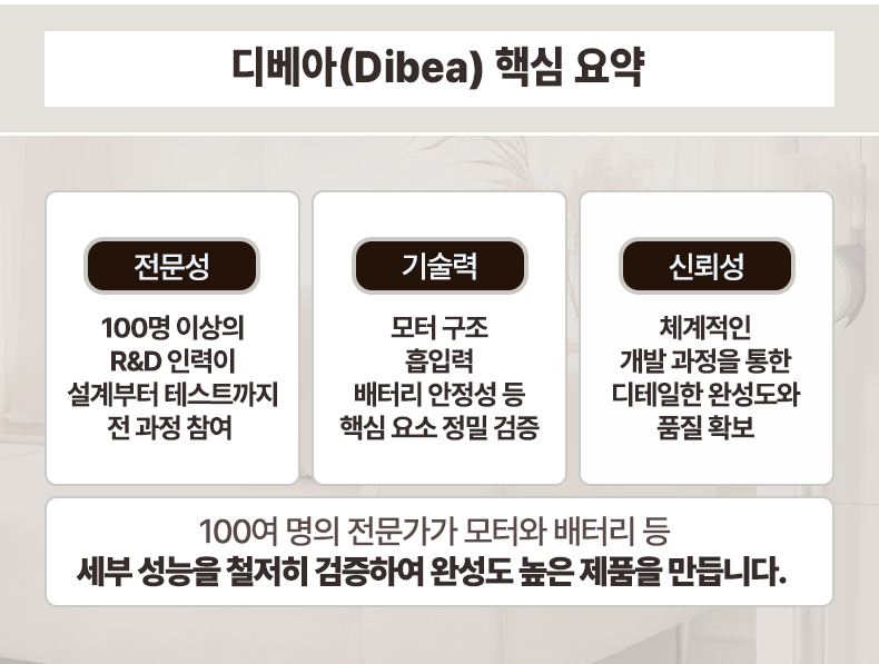 디베아 무선청소기 ONE STEP 클린스테이션 자동 먼지비움 BLDC 차이슨 원룸 청소기 상세 이미지 20